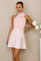 Infinite Charm Halter Mini Dress Pink