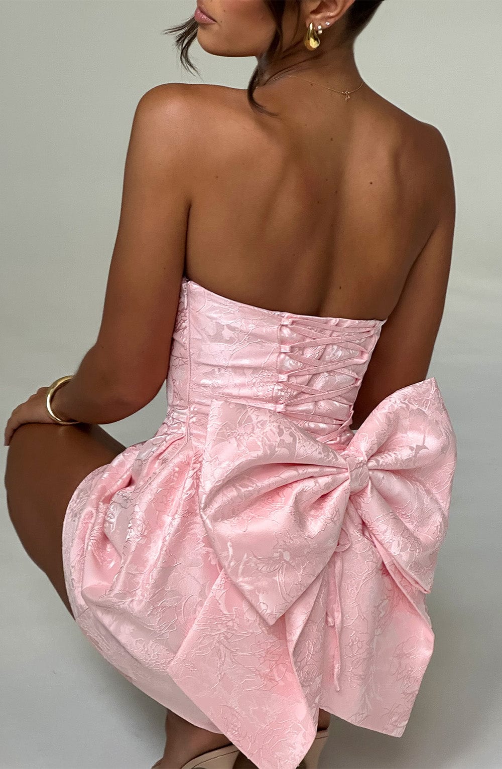 Elenora Mini Dress - BLUSH/IVORY