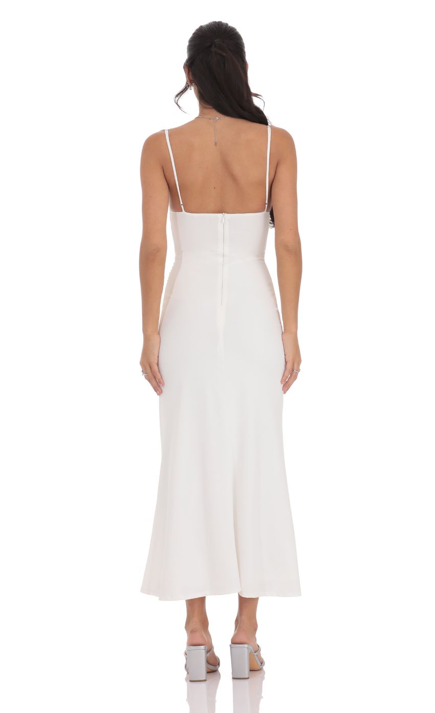 Ruched Cowl Neck Maxi Dress in Teal