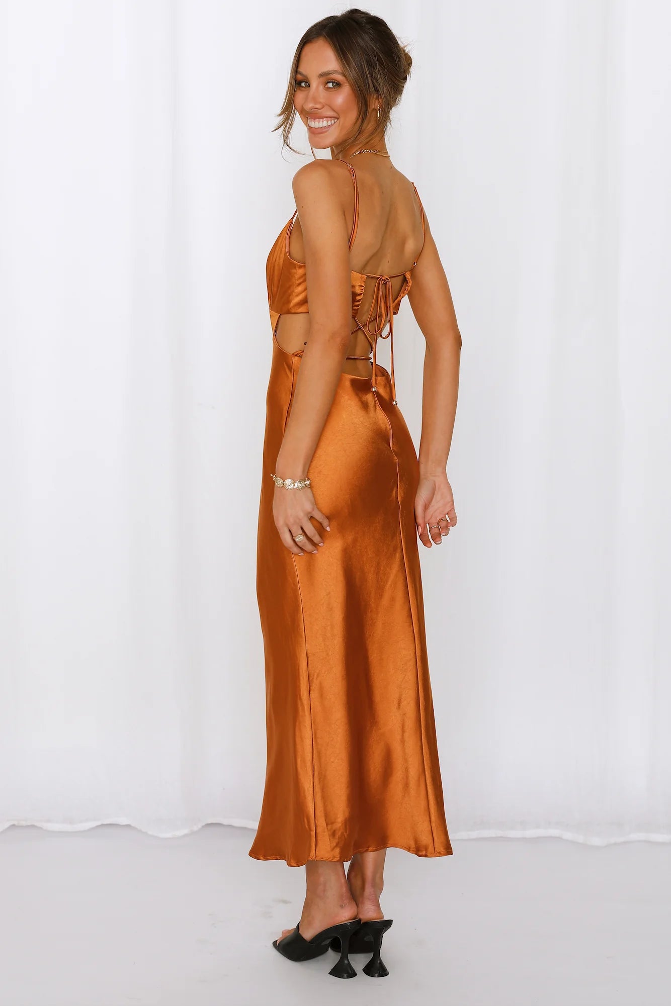 Thanks I Bought It Midi Dress Bronze