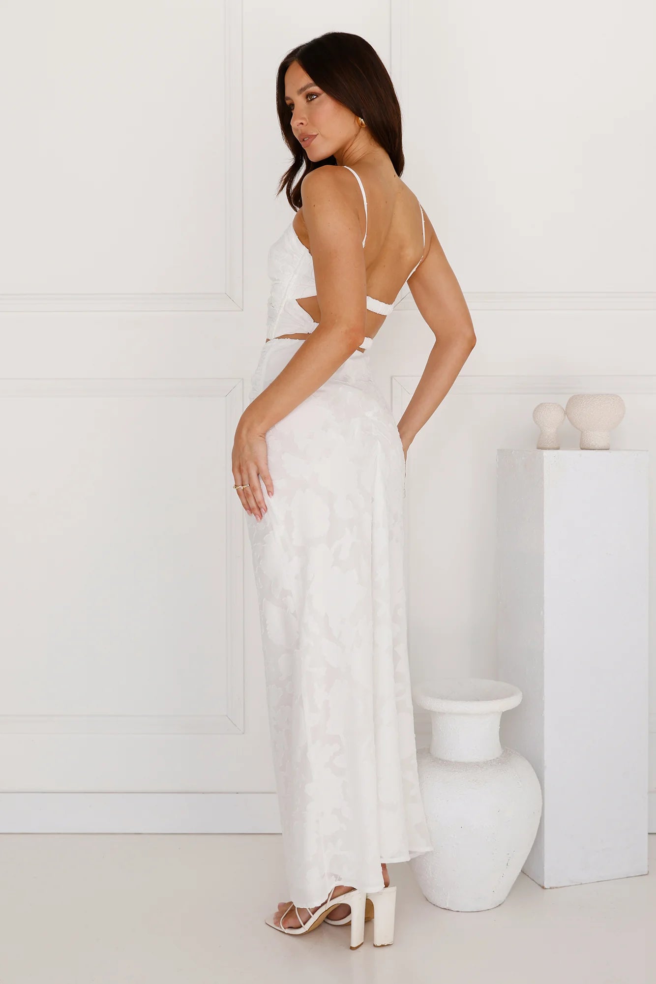 Secluded Shores Maxi Skirt White